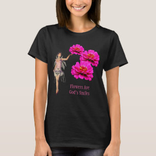 Camiseta Flores São Sorrisos de Deus Inspirador Escuro