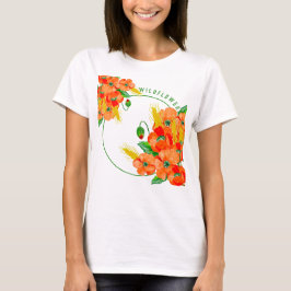 Camiseta Flores selvagens aquarela