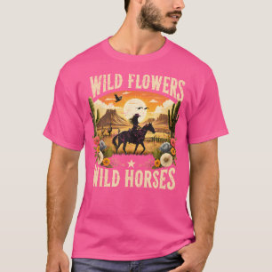 Camiseta Flores selvagens - Cavalos selvagens