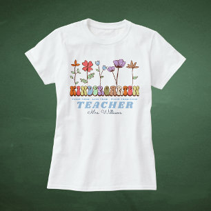 Camiseta Flores Selvagens Ensinam Amor Crescem Professor de