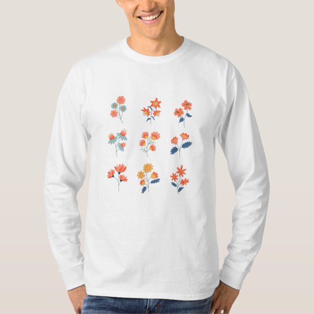 Camiseta Flores Selvagens Flores Botânicas (Frente)