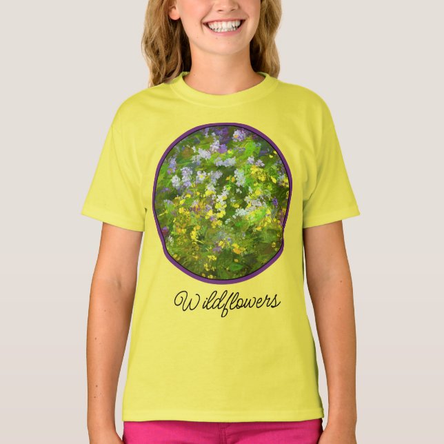Camiseta Flores Selvagens Impasto - Arte Flor Original (Frente)
