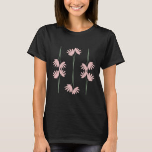Camiseta Flores Selvagens Rosa Modernas Flores Florais Mulh