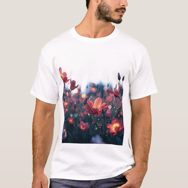 Camiseta Flores Silvestres Após a Chuva (Frente)