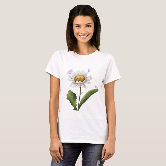 Camiseta Flores Silvestres Aquarela, Flores Botânicas, Natu (Frente Completa)
