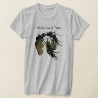 Camiseta Flores Silvestres & Cavalos Arte de Captura de Son