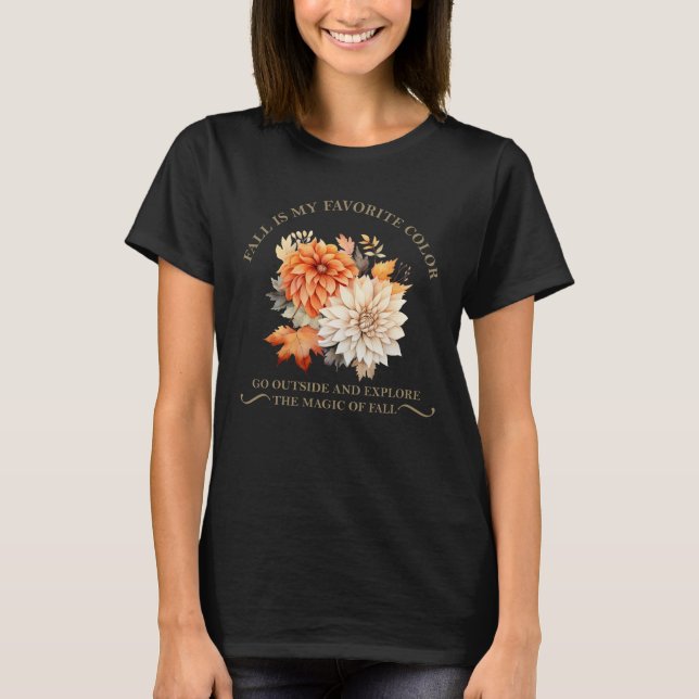 Camiseta Flores silvestres de aquarela folhas outono aspas (Frente)