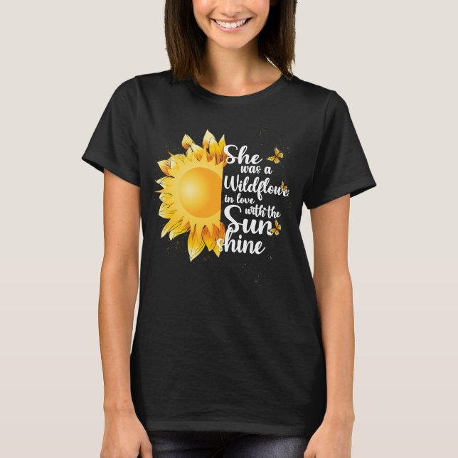 Camiseta Flores Silvestres de Verão e Luz do Sol (Frente)