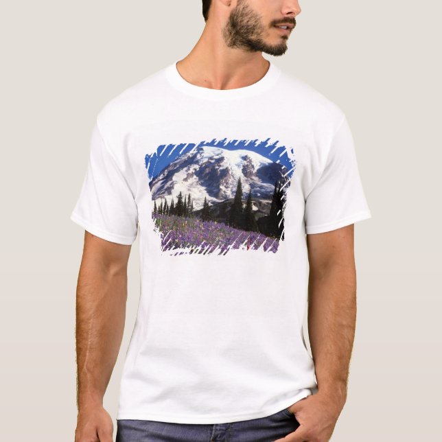 Camiseta flores silvestres de verão na base do Monte Rainie (Frente)