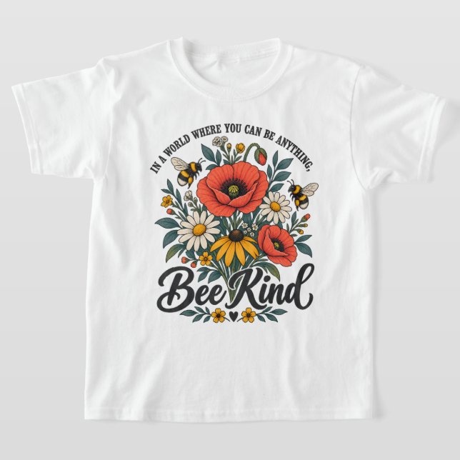 Camiseta Flores Silvestres e Abelhas Vintage (Postura )