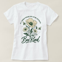 Camiseta Flores Silvestres e Abelhas Vintage