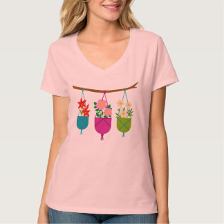 Camiseta flores silvestres em planadores vibrantes