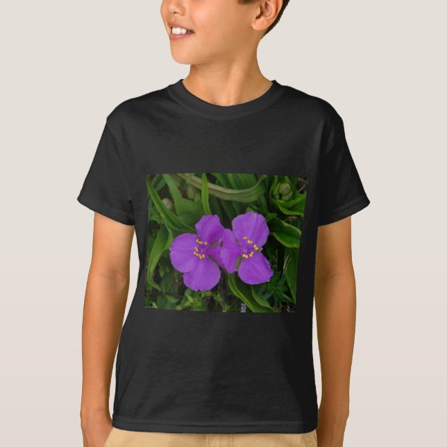 Camiseta Flores silvestres Fachsia Spiderwort Primaveras Qu (Frente)