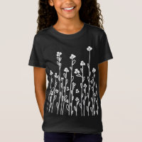 Flores silvestres florais, flores brancas e pretas
