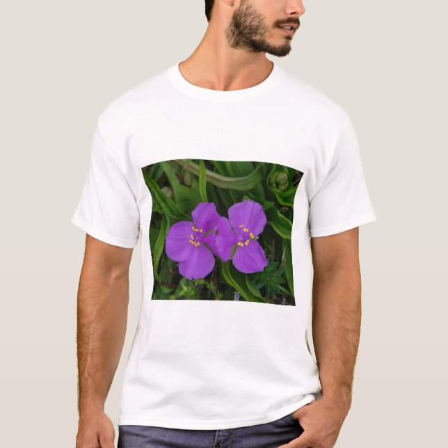 Camiseta Flores Silvestres Fuchsia Spiderwort Presentes de  (Frente)