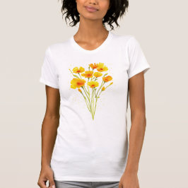 Camiseta Flores silvestres popias, flores silvestres