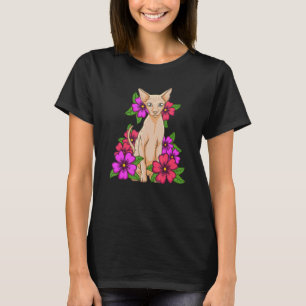 Camiseta Flores Sphynx Cat Women Girls