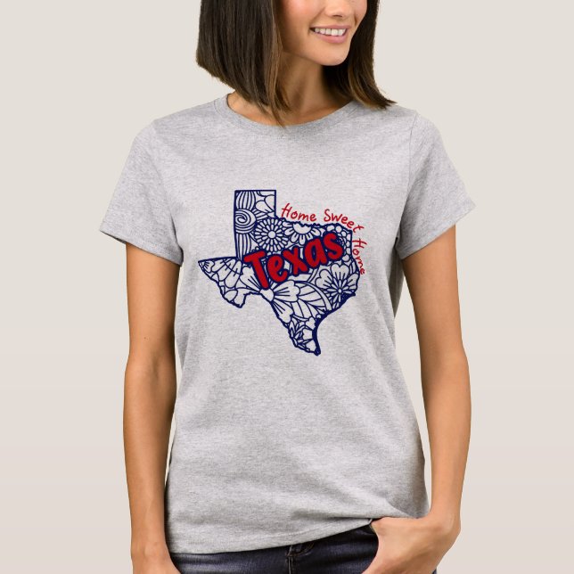 Camiseta Flores Texas Desenhadas   (Frente)