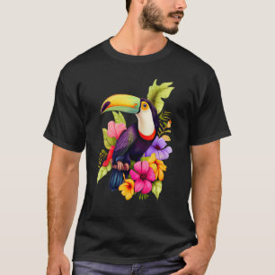 Camiseta Flores toucano hibiscus significa mulheres criança