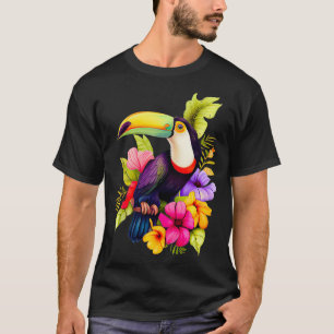 Camiseta Flores toucano hibiscus significa mulheres criança