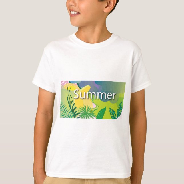 Camiseta flores tropicais (Frente)