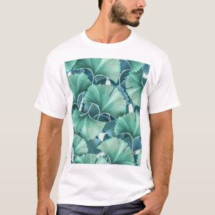 Camiseta Flores tropicais, folhas, fundo sem costura