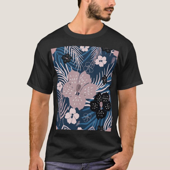 Camiseta Flores Tropicais Palm Deixa Textura (Frente)