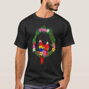 Camiseta Flores Tropicais Pássaros Pássaros Pássaros