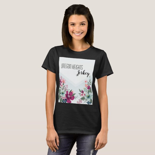 Camiseta Flores tropicais personalizadas do T-Shirt (Frente Completa)