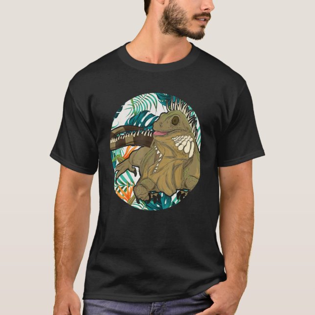Camiseta Flores Tropicais Répteis Animais Exóticos Lizard I (Frente)