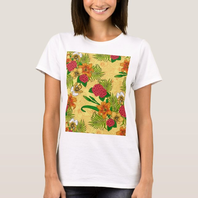 Camiseta Flores tropicais T-Shirt (Frente)