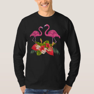 Camiseta Flores Tropicais Zoo Animal Exótico Pássaro Rosa-R