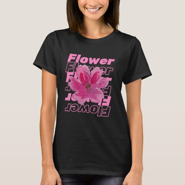 Camiseta Flores - um design floral simples, mas elegante (Frente)