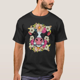 Camiseta Flores Vaca Primavera Natureza Floral Direitos dos