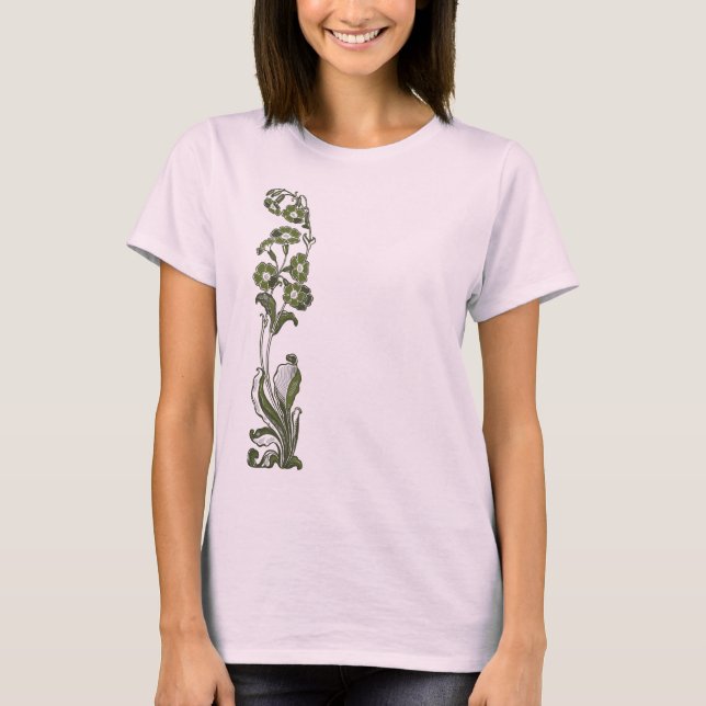 Camiseta Flores Verdes Escuras (frente e verso) (Frente)