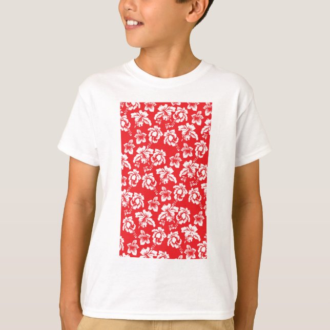Camiseta Flores Vermelhas Havaianas (Frente)