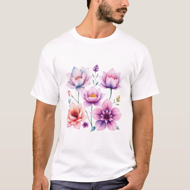 Camiseta Flores Vibrantes em Bloom (Frente)