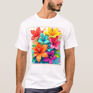 Camiseta Flores Vibrantes: Magia Floral Tropical em Design