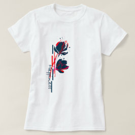 Camiseta Flores vibrantes minimalísticas da felicidade