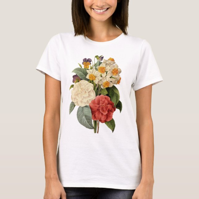 Camiseta Flores Vintage, Camellias e Narciso, Redoute (Frente)