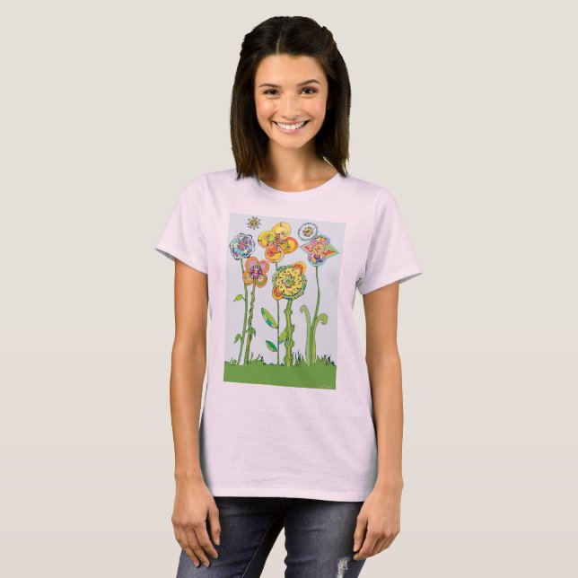 Camiseta Flores Whimsical (Frente Completa)