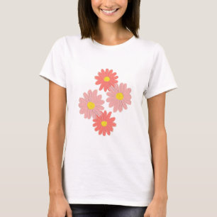 Camiseta Florescendo em rosa e marrom