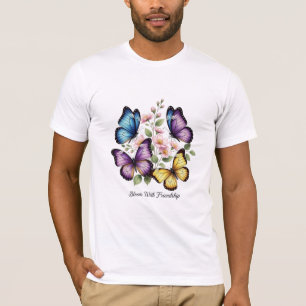 Camiseta Florescer Com Amizade - Borboleta Colorida