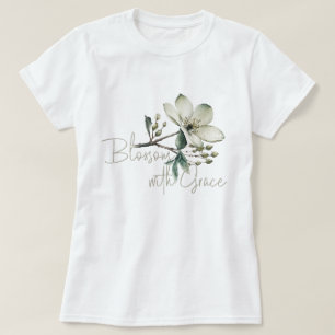 Camiseta Florescer com Graça Floral Inspirador