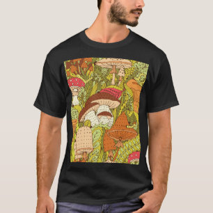 Camiseta Floresta abstrato Mushroom: Padrão Artístico