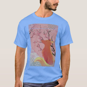 Camiseta Floresta Aestética do Japão Floresta Animal Sakura