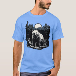 Camiseta Floresta Animal Selvagem Da Natureza Dos Ursos Gri