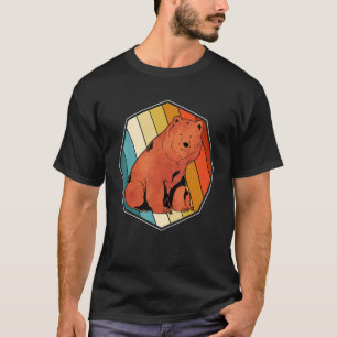 Camiseta Floresta Animal Selvagem Urso Castanho Retro Urso