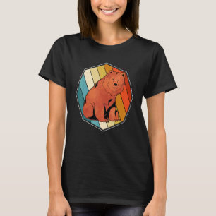 Camiseta Floresta Animal Selvagem Urso Castanho Retro Urso