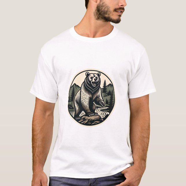 Camiseta Floresta Bear Crest (Frente)